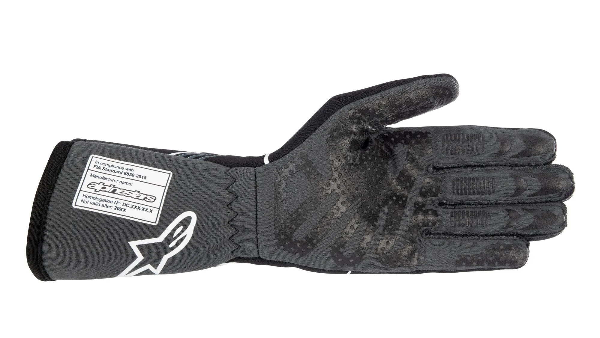 ALPINESTARS 3551023_1169_S TECH 1-RACE v3 Racing gloves, FIA 8856-2018, black/tar gray, Size S