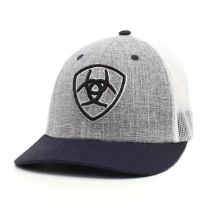 ARIAT Navy Outline Shield (Grey/Navy) - Trucker Cap