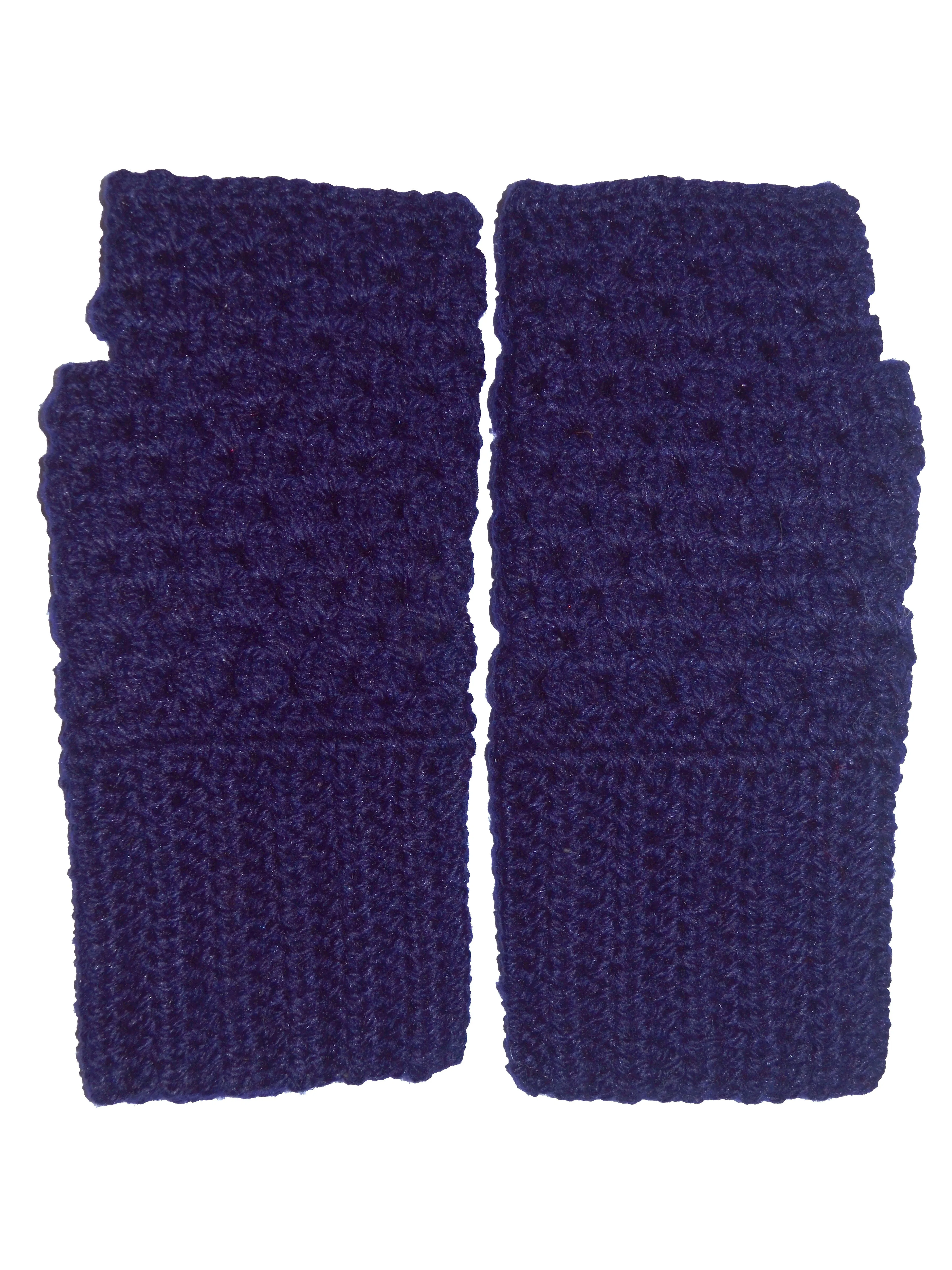 Beautiful Single Beautiful Blue Colour Yarn Handmade  Fingerless Gloves