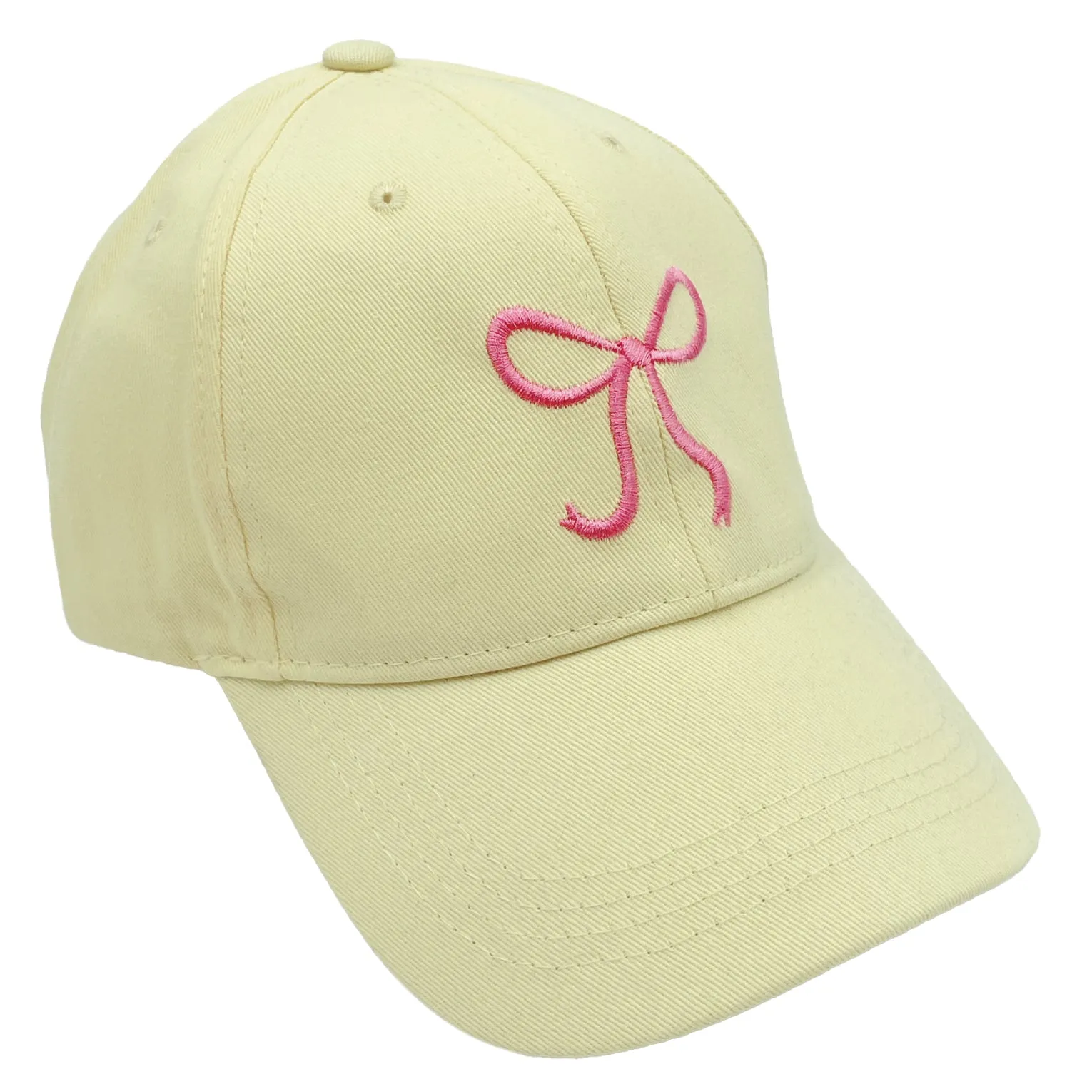 Embroidered Bow Baseball Cap