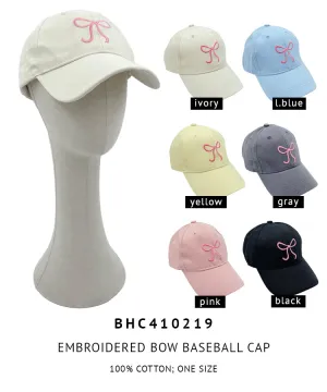 Embroidered Bow Baseball Cap