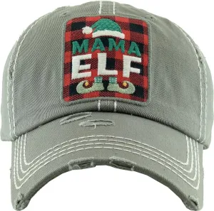 KBV1352 "Mama Elf" Vintage Washed Baseball Cap