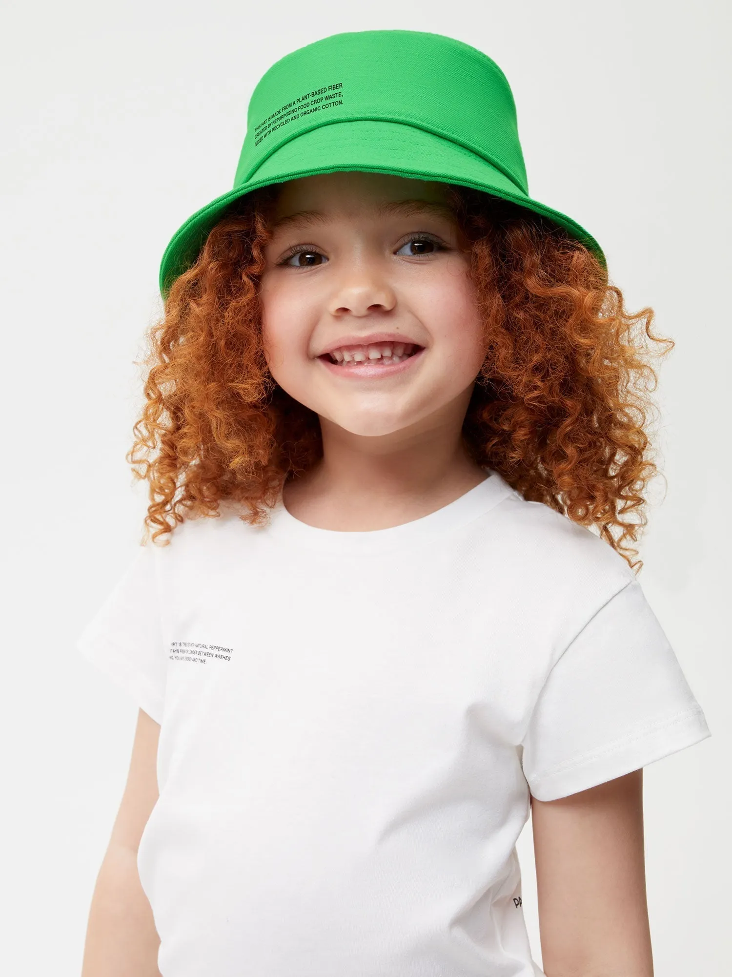 Kids Oilseed Hemp Canvas Bucket Hat—jade green