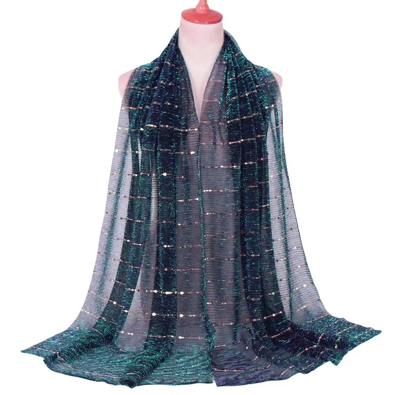 Lightweight Metallic Sequins Soft Head Scarf Shawl M32