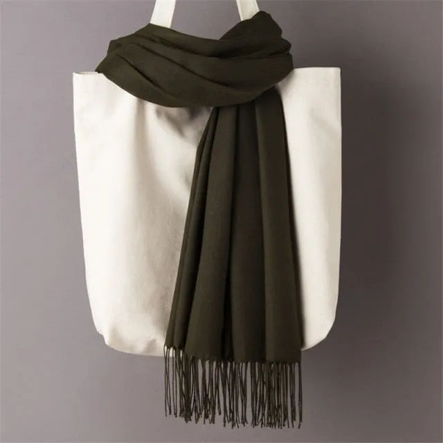 Luxury Wrap Cashmere Solid Pashmina Scarf