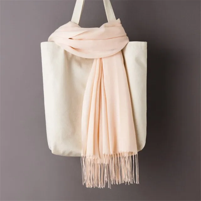 Luxury Wrap Cashmere Solid Pashmina Scarf