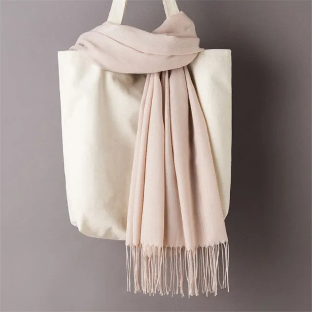 Luxury Wrap Cashmere Solid Pashmina Scarf