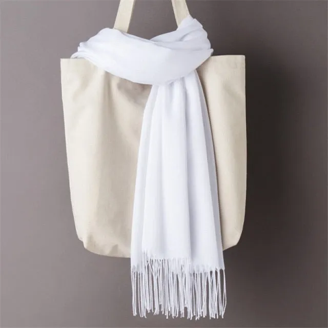 Luxury Wrap Cashmere Solid Pashmina Scarf