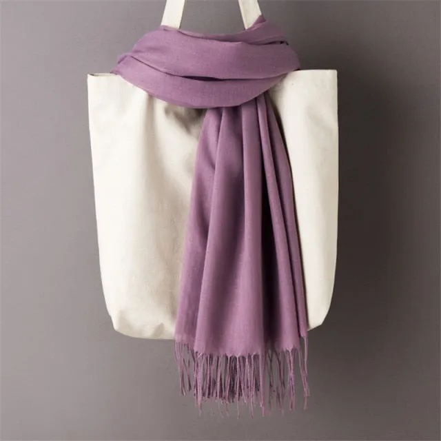 Luxury Wrap Cashmere Solid Pashmina Scarf