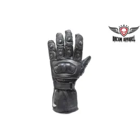 Men's Leather Racing Gloves With Velcro Strap