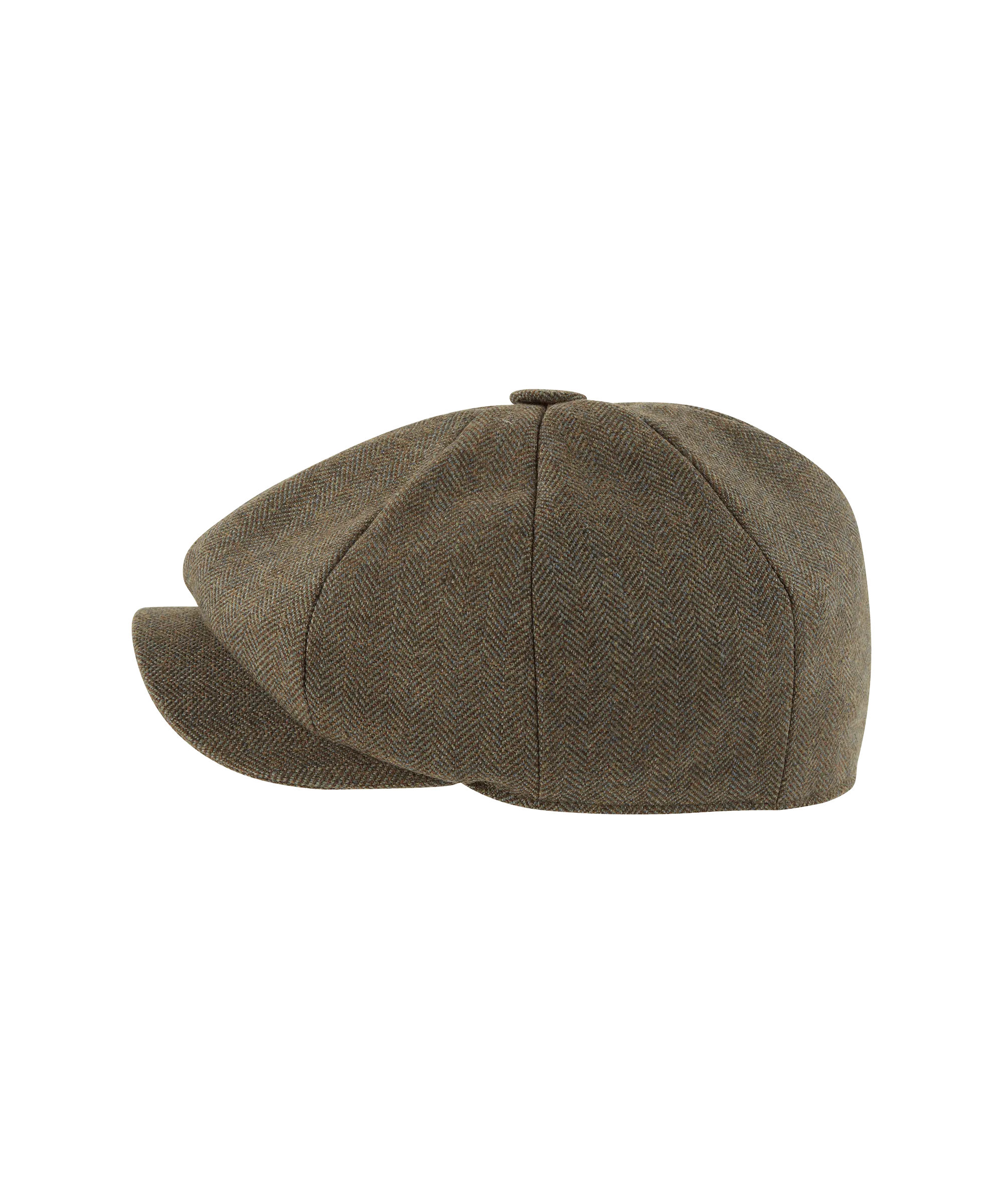 Newsboy Tweed Cap - Loden Green Herringbone Tweed