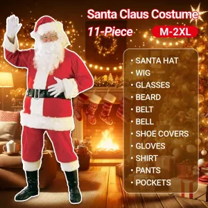 Santa Costumes - Deluxe Santa Claus Costume 11-Piece Set