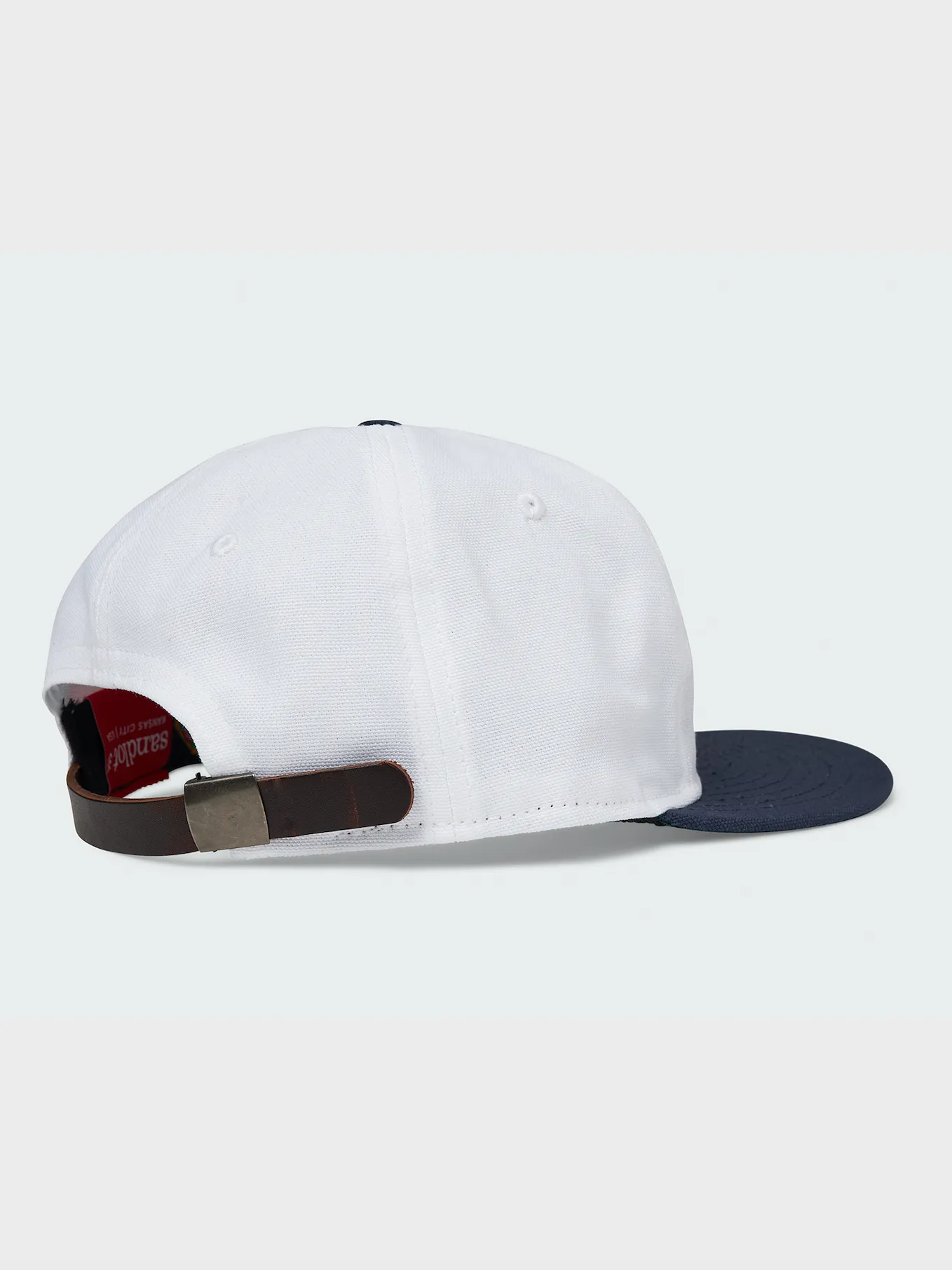 Santurce - Duck Cotton White and Navy Vintage Flatbill