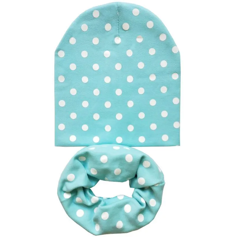 Spring Autumn Winter Cotton Children Hat Cap Set Boys Girls Neck Scarf Warm Cap Kids Beanies Sets Knitted Baby Hat Scarf