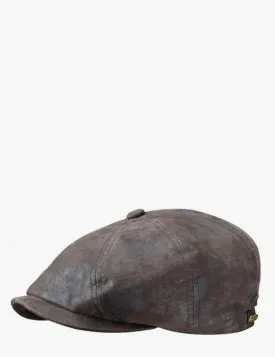 Stetson Hatteras Pigskin Newsboy Cap - Brown