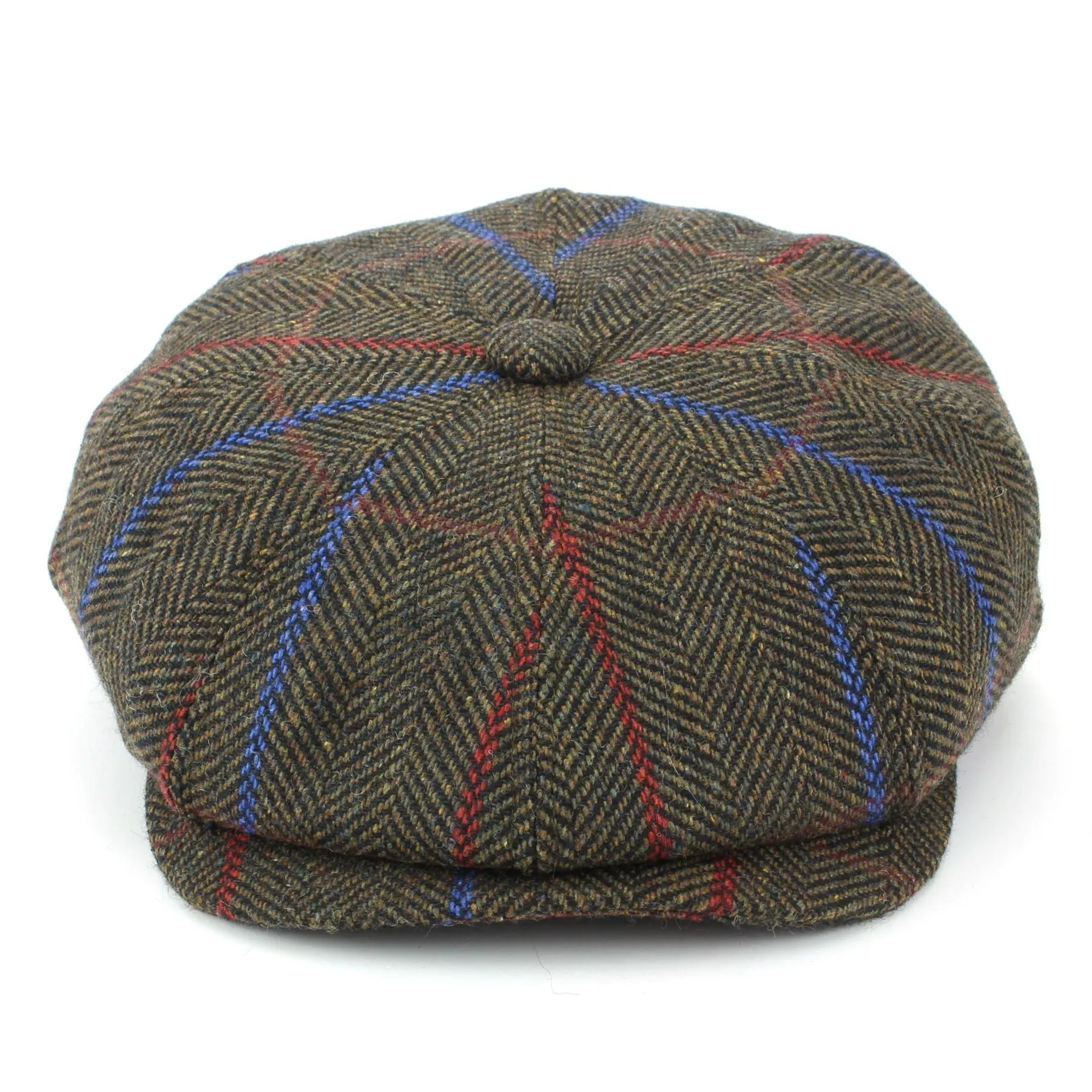 Tweed Peaky Blinders Gatsby Newsboy 8 Panel Flat Cap - Brown