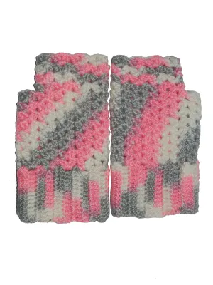 Unique and Beautiful Woollen Leaf Design Multicolour Handmade Fingerless Gloves