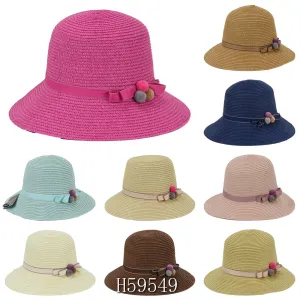 Wholesale Summer Sun Straw Fedora Bucket Hats H59549